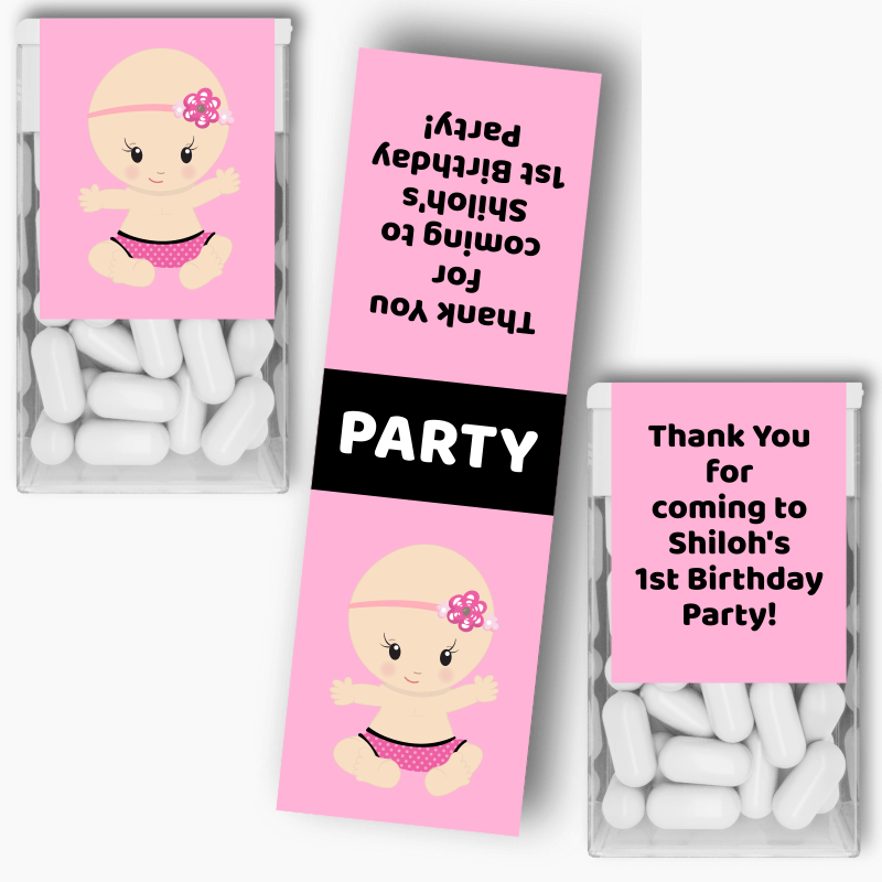 Personalised Little Lady Big Dreams Party Tic Tac Labels