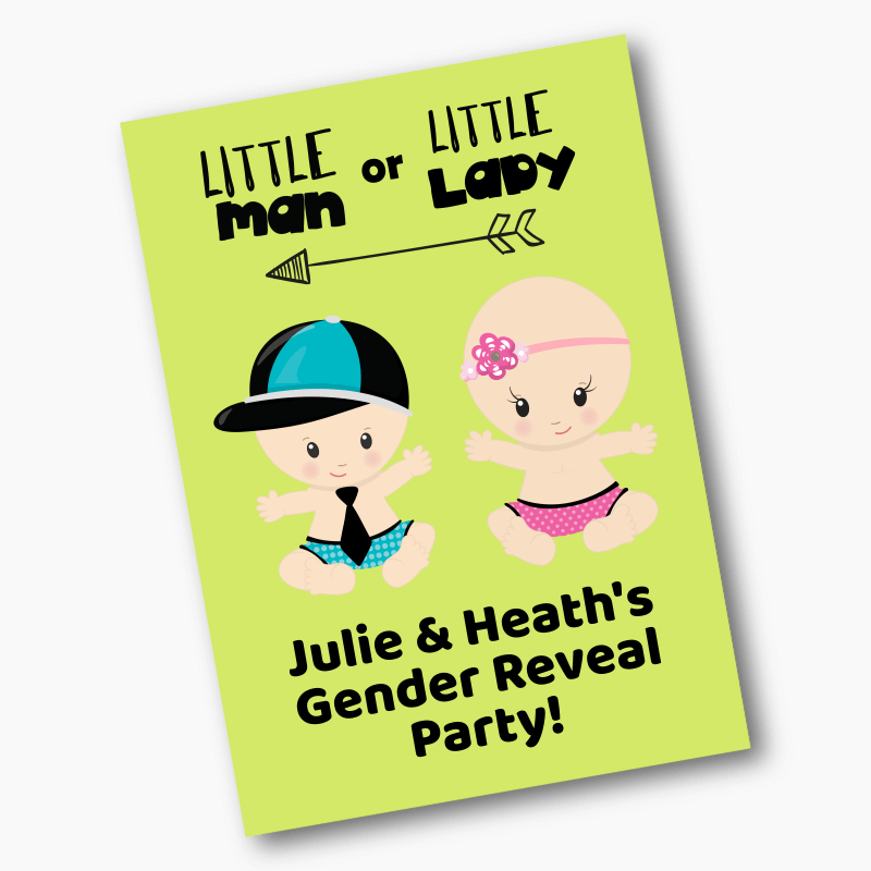 Personalised Little Man or Little Lady Party Posters