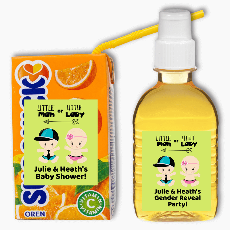Little Man or Little Lady Party Rectangle Drink Labels