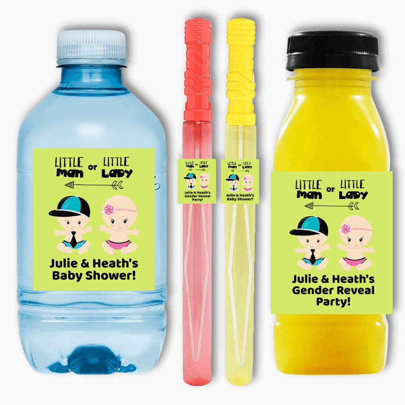 Little Man or Little Lady Party Rectangle Favour Stickers