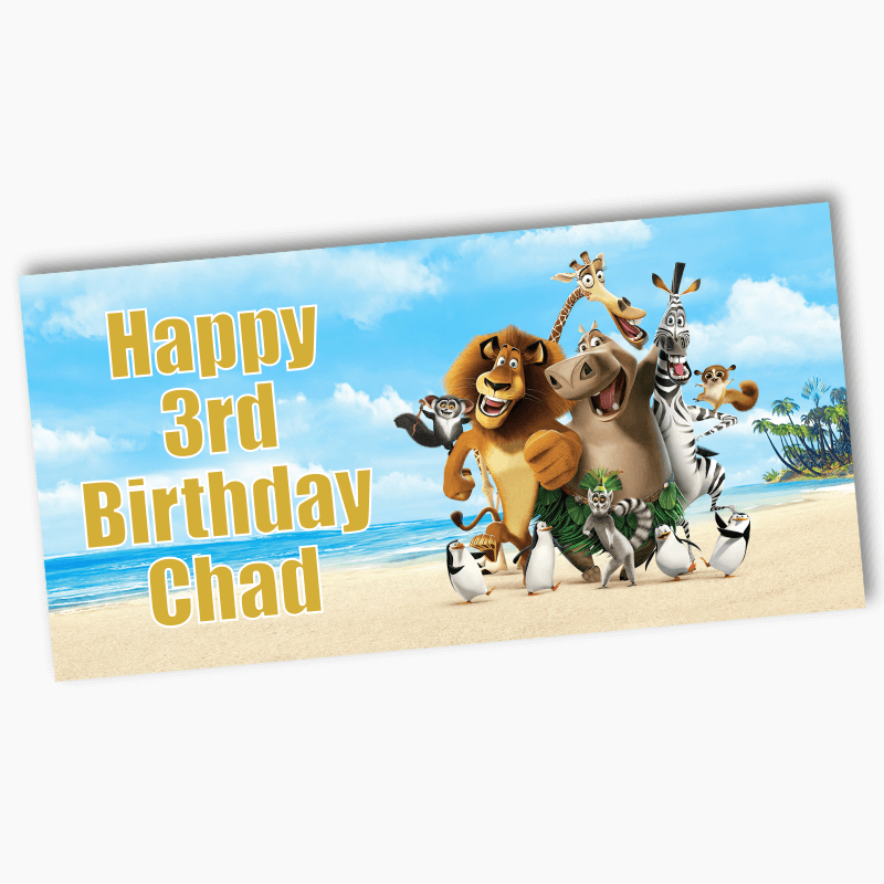 Personalised Madagascar Birthday Party Banners