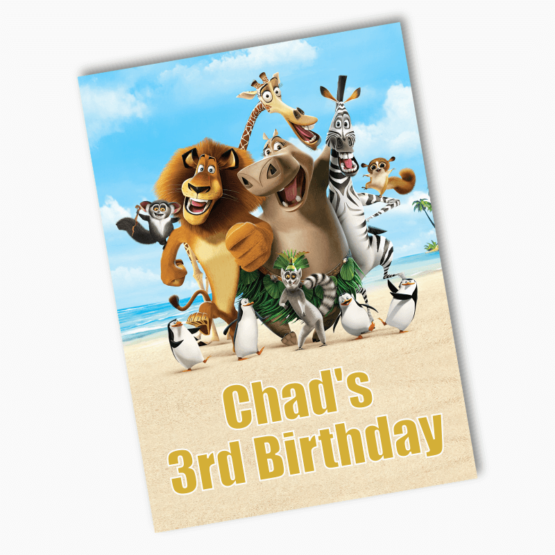 Personalised Madagascar Birthday Party Posters