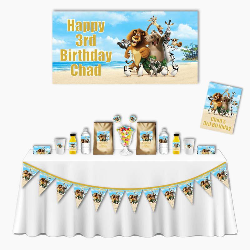 Personalised Madagascar Deluxe Birthday Party Pack