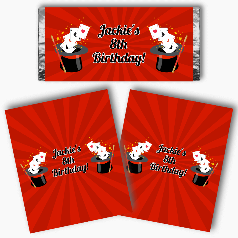Personalised Magic Birthday Party Mini Chocolate Labels