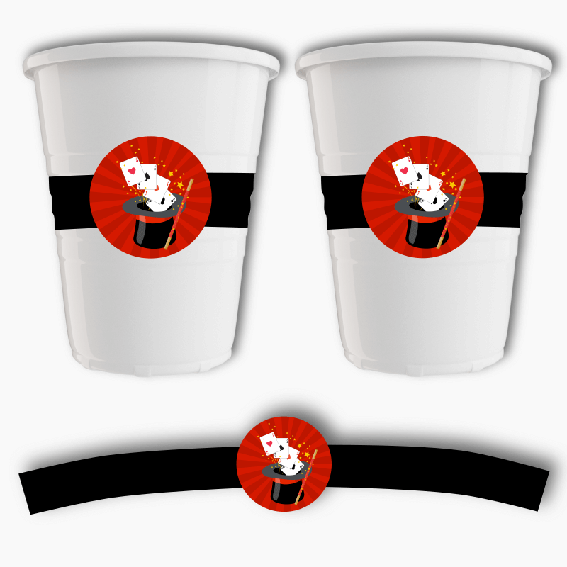 Magic Birthday Party Cup Stickers