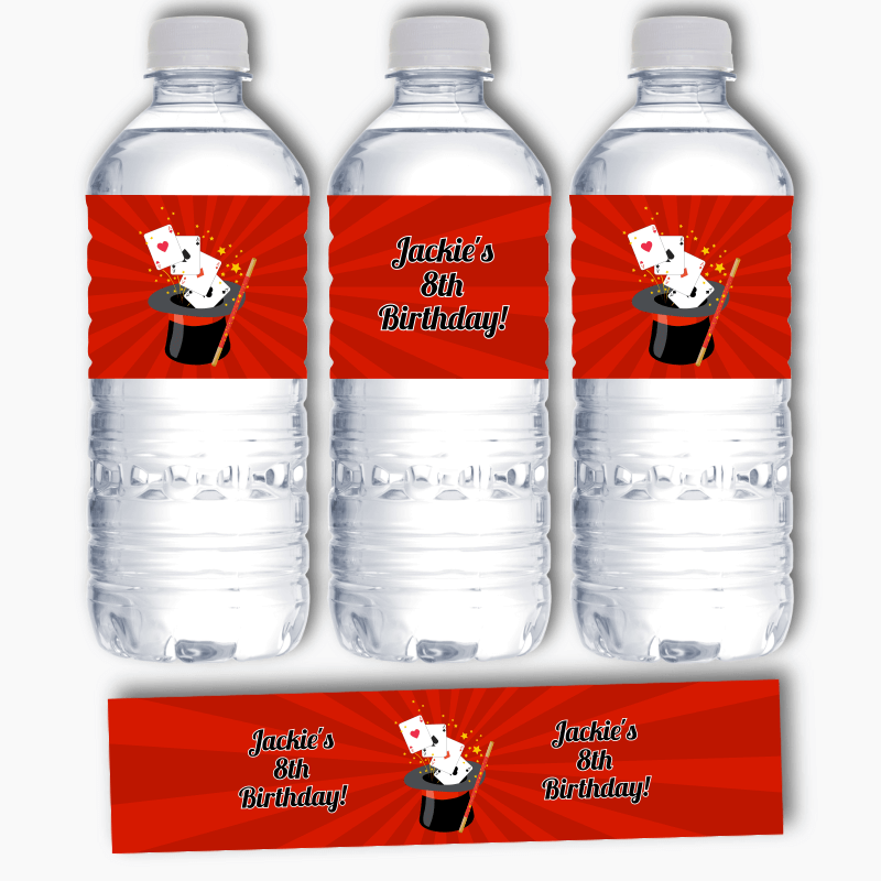 Personalised Magic Birthday Party Water Bottle Labels