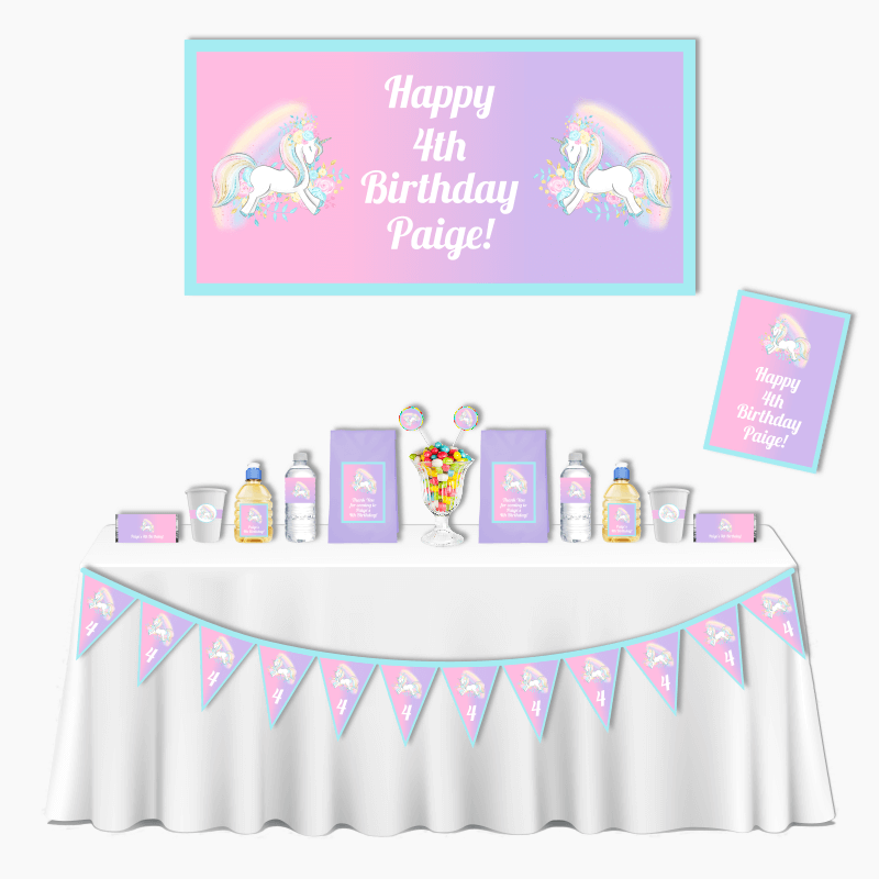 Personalised Magical Unicorn Deluxe Birthday Party Pack