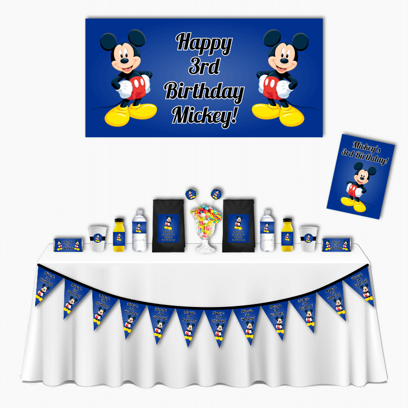 Personalised Mickey Mouse Deluxe Birthday Party Pack - Red Spot