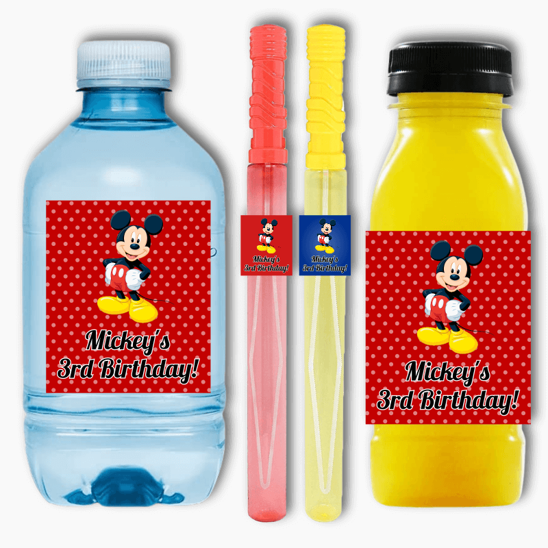 Personalised Mickey Mouse Birthday Party Rectangle Stickers 1