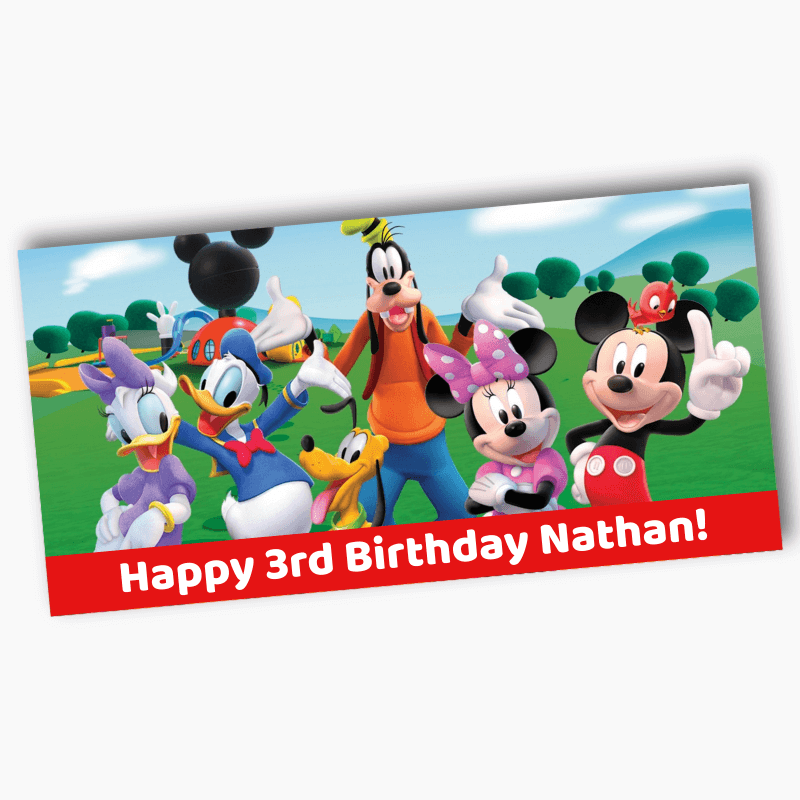 Personalised Mickey Mouse Clubhouse Birthday Party Banners - Red