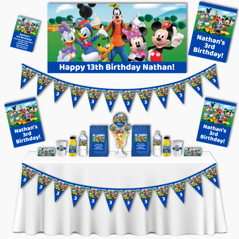 Personalised Mickey Mouse Clubhouse Grand Birthday Party Pack - Red