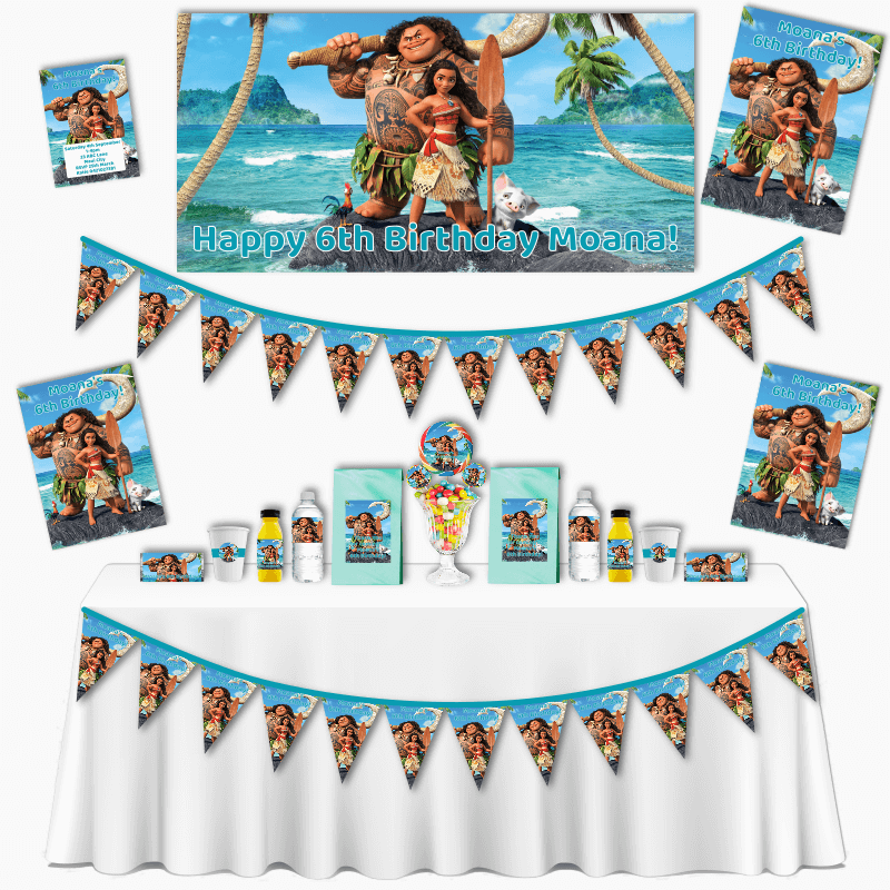 Personalised Moana Party Decorations & Supplies - Katie J Design
