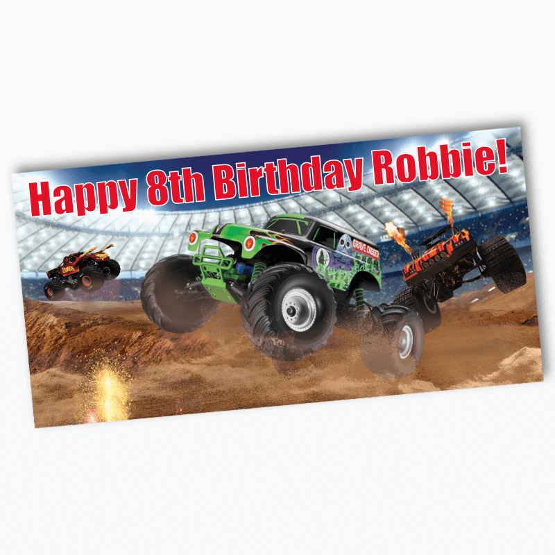 Personalised Monster Trucks Birthday Party Banners