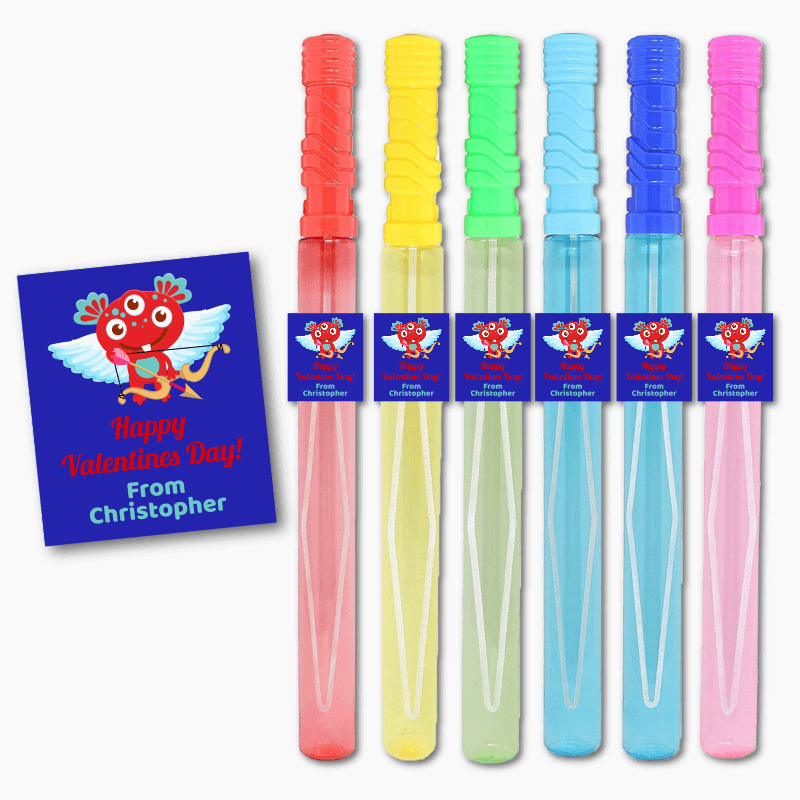 Personalised Monsters Valentines Day Gift Rectangle Stickers