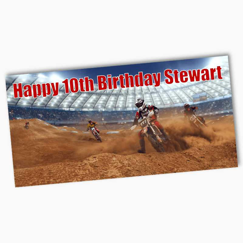 Personalised Motocross Party Banners