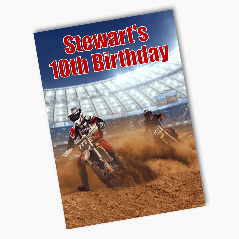 Personalised Motocross Birthday Party Posters