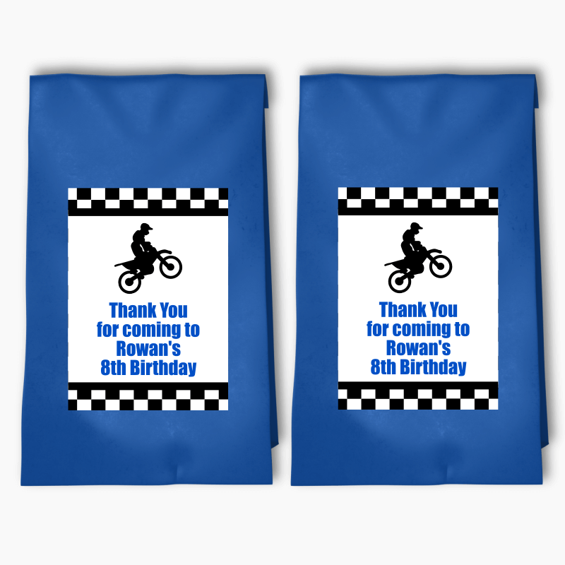 Personalised Motorbike Party Bags &amp; Labels