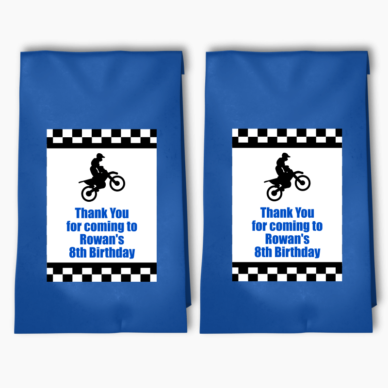 Personalised Motorbike Party Bags & Labels