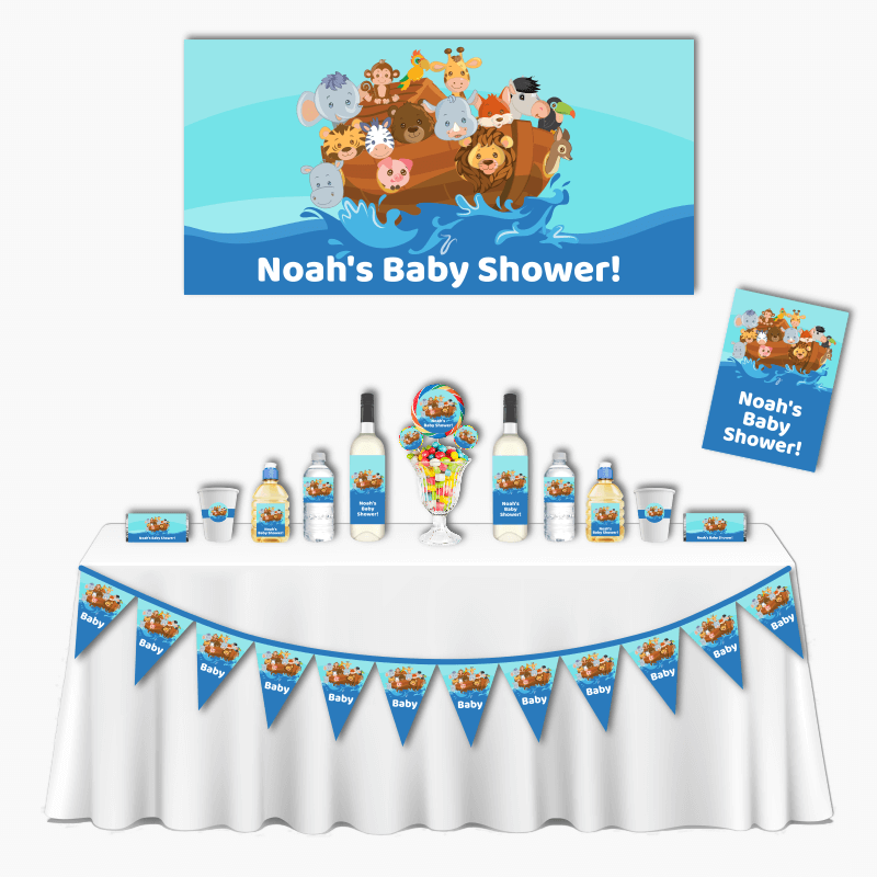 Personalised Noah&#39;s Ark Deluxe Baby Shower Decorations Pack