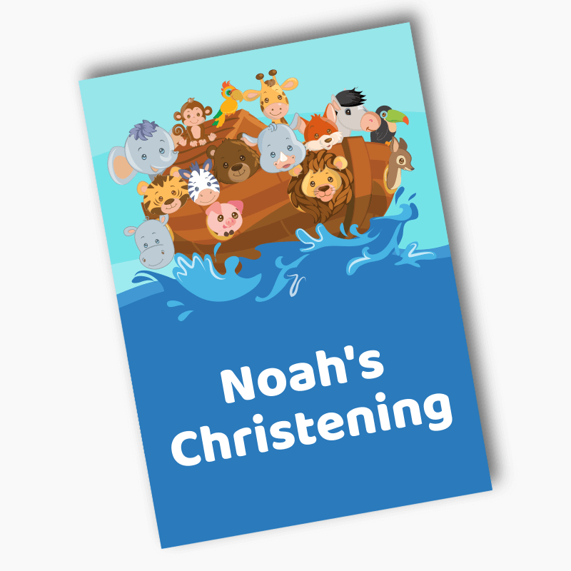 Personalised Noah&#39;s Ark Christening Posters