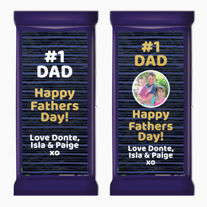 Number 1 Dad Fathers Day Gift Cadbury Chocolate Labels