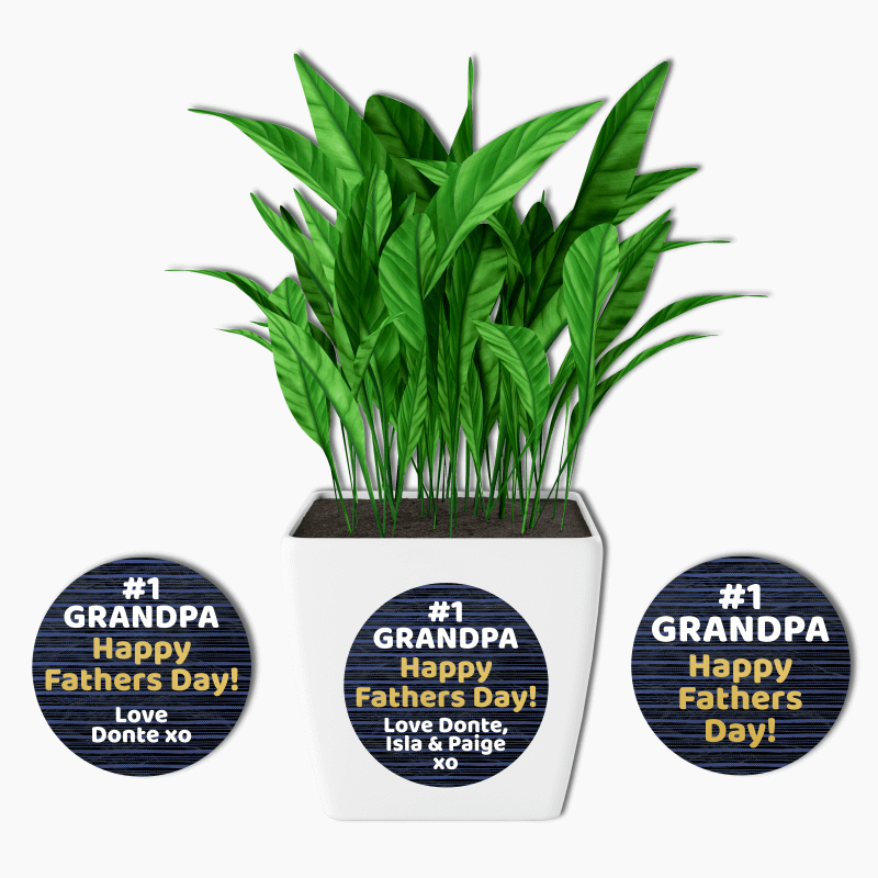 Number 1 Grandpa Fathers Day Gift Round Stickers