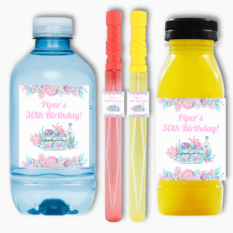 Ocean Treasure Birthday Party Rectangle Favour Stickers