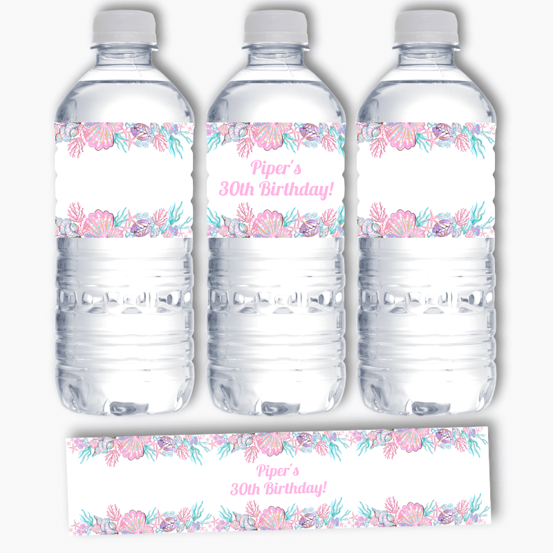 Personalised Ocean Treasure Party Water Bottle Labels