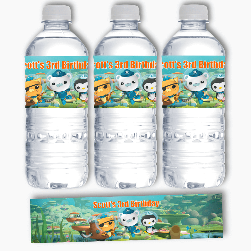 Personalised Octonauts Party Water Bottle Labels