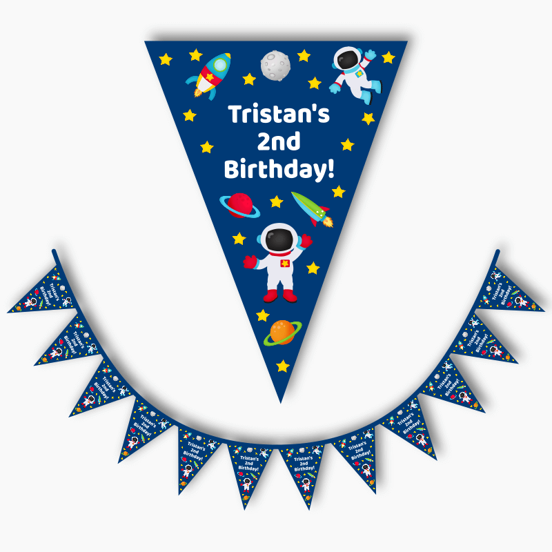 Personalised Outer Space Birthday Party Flag Bunting
