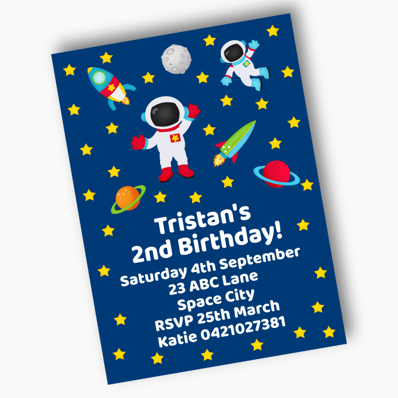 Personalised Outer Space Birthday Party Invites