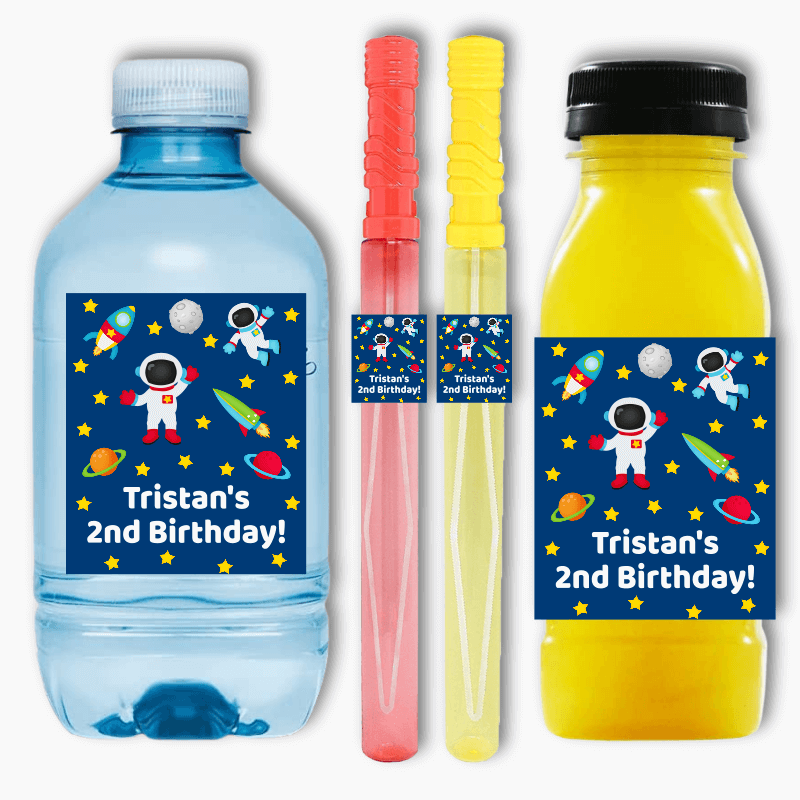 Outer Space Birthday Party Rectangle Favour Stickers