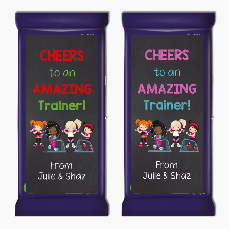 Cheers Personal Trainer Gift Cadbury Chocolate Labels