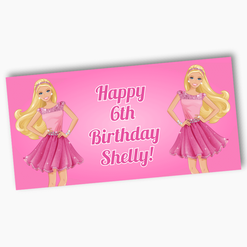 Personalised Barbie Birthday Party Banners
