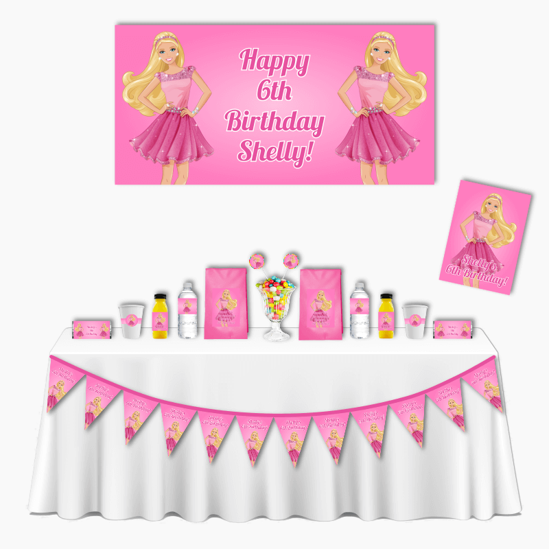 Personalised Barbie Deluxe Birthday Party Pack