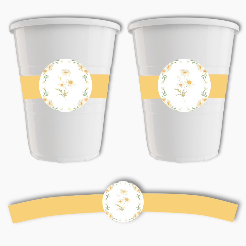 Personalised Daisy Party Cup Stickers