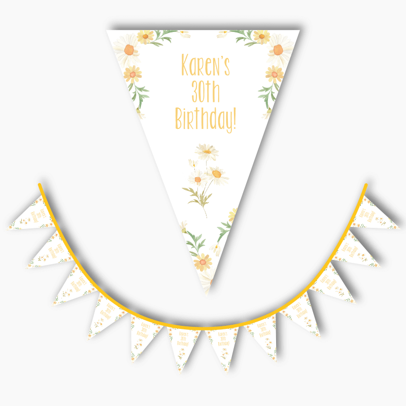 Personalised Daisy Party Flag Bunting