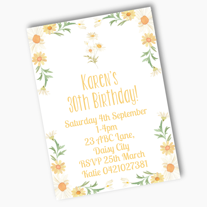 Personalised Daisy Party Invites