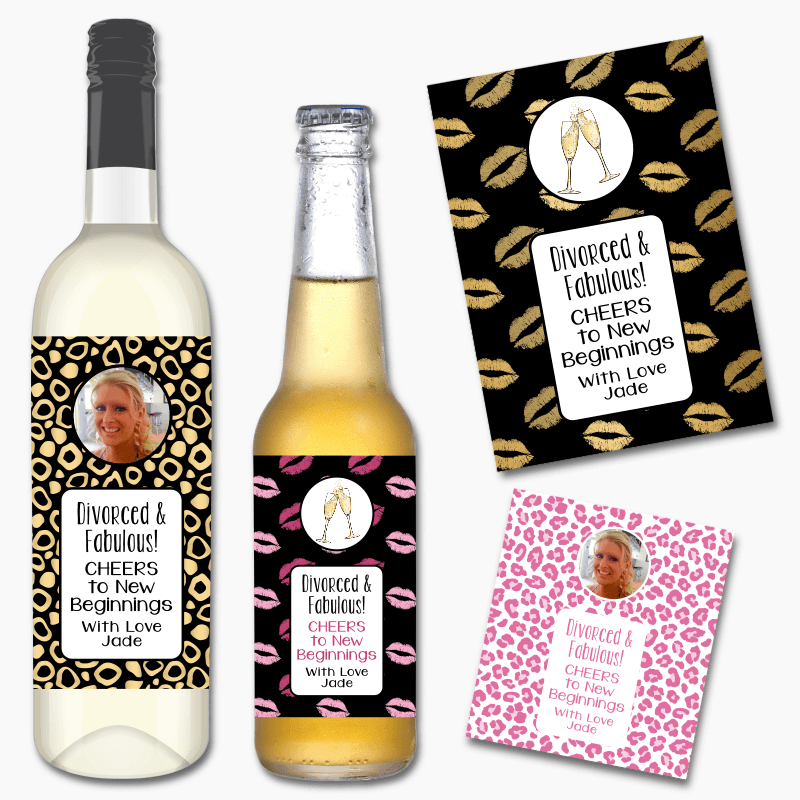 Personalised Divorce Friendship Gift Wine & Beer Labels