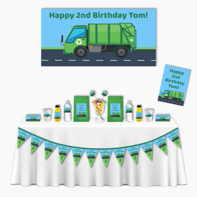 Personalised Garbage Truck Deluxe Birthday Party Pack