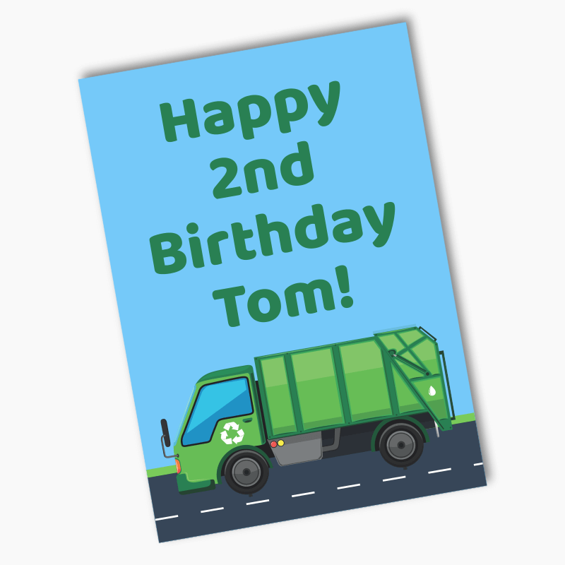 Personalised Garbage Truck Birthday Party Posters