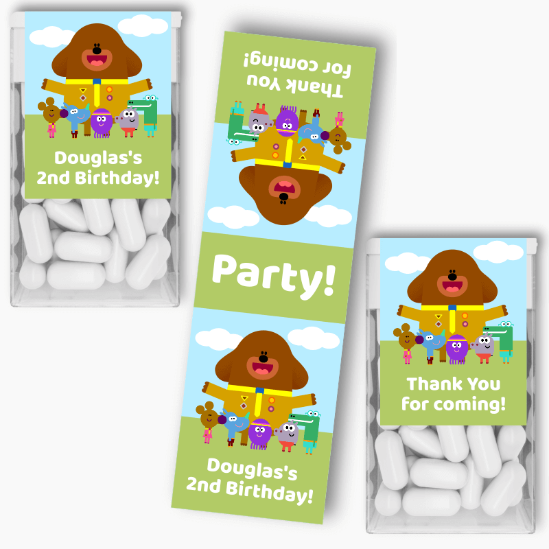 Personalised Hey Duggee Birthday Party Tic Tac Labels