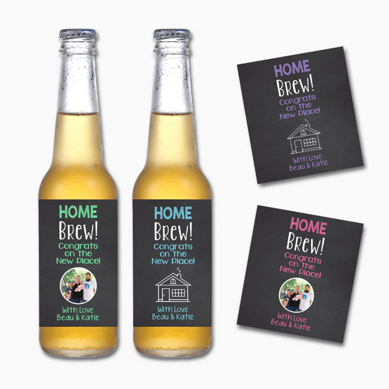 Personalised 'Home Brew' Housewarming Gift Beer Labels