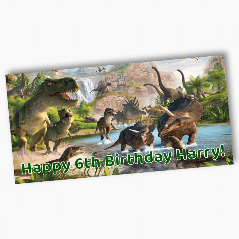 Personalised Jurassic Dinosaur Birthday Party Banners