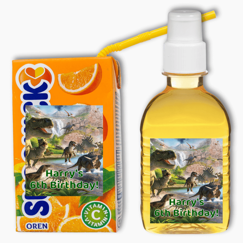 Personalised Jurassic Dinosaur Birthday Party Rectangle Favour Stickers