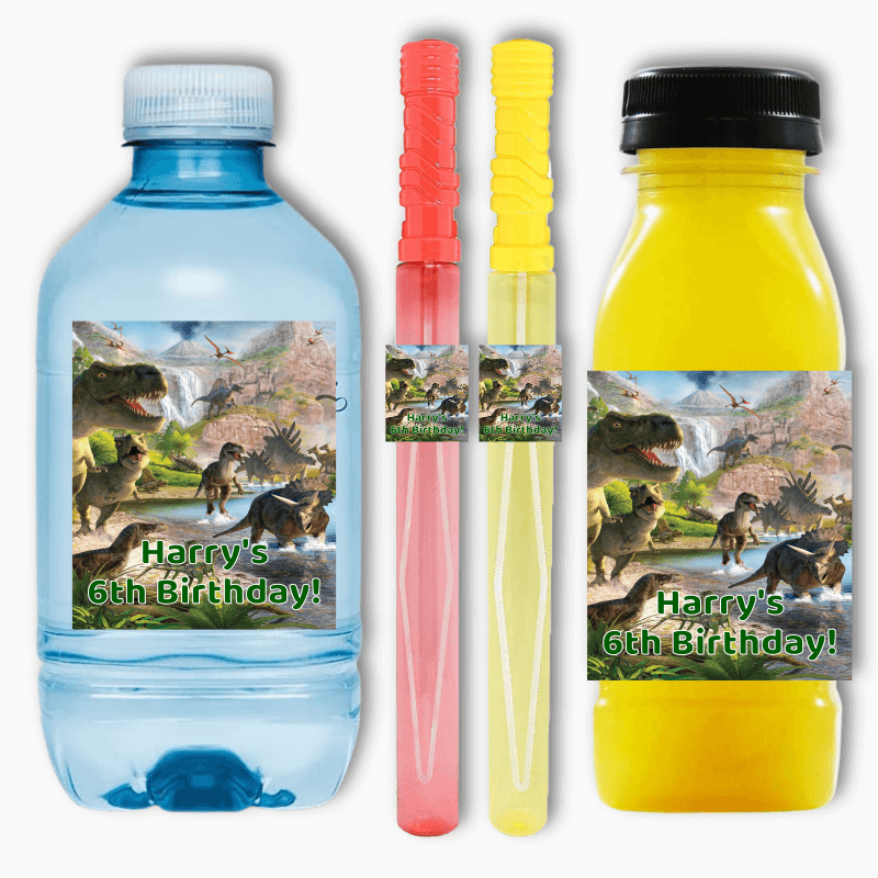 Personalised Jurassic Dinosaur Birthday Party Rectangle Favour Stickers