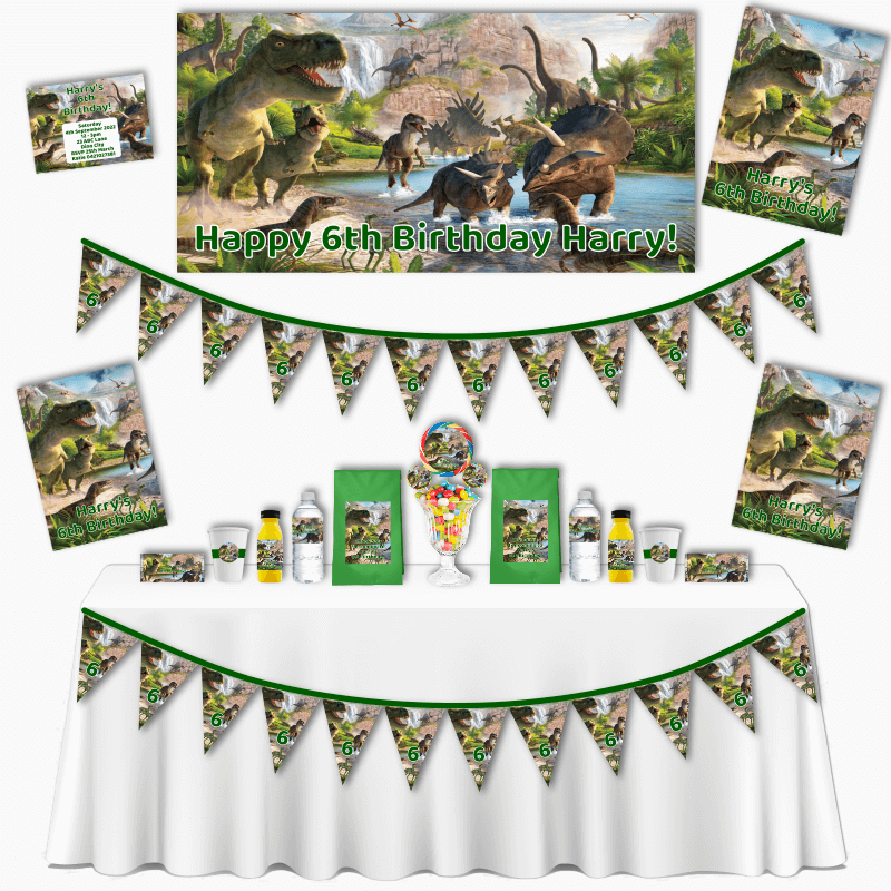 Personalised Jurassic Dinosaur Grand Birthday Party Decorations Pack