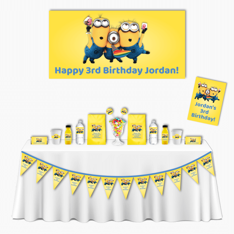 Personalised Minions Deluxe Birthday Party Pack