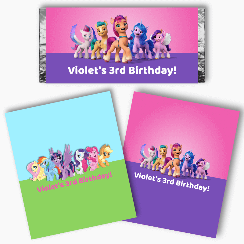 Personalised My Little Pony Birthday Party Mini Chocolate Labels