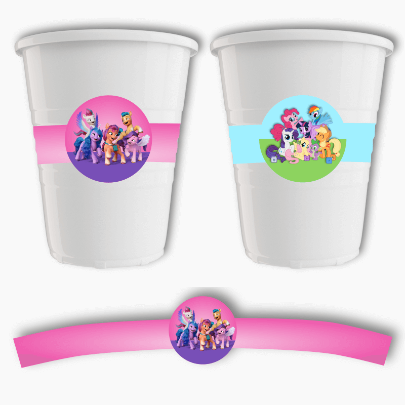 My Little Pony Birthday Party Cup Stickers